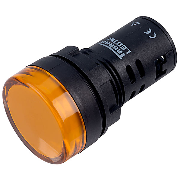 Yellow Amber 22mm LED Pilot Panel Indicator Light 24V High Quality Techna 