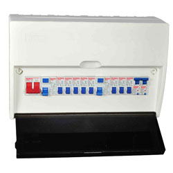 Techna Dtec17EDLoaded Dual RCD 17th Edition Consumer Unit Pre Loaded with MCBs