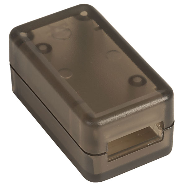  1551USB1TSK Miniature Plastic USB Enclosure 35x20x15.5 Transparent Smoke