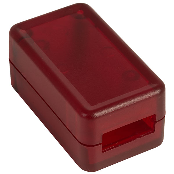  1551USB1TRD Miniature Plastic USB Enclosure 35x20x15.5 Transparent Red