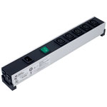 Hammond 1581H5DP 100-240 VAC / 10A IEC Double Pole Switched Outlet Strip 5 Way