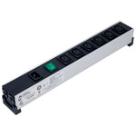 Hammond 1581H6DP 100-240 VAC / 10A IEC Double Pole Switched Outlet Strip 6 Way