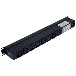 Hammond 1583H8E1BKDP 100-240 VAC / 10A IEC Double Pole Switched Rack PDU 8 Rear