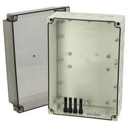 Fibox 6015927 PCM 200/125 XT Enclosure, PC Smoked transparent cover