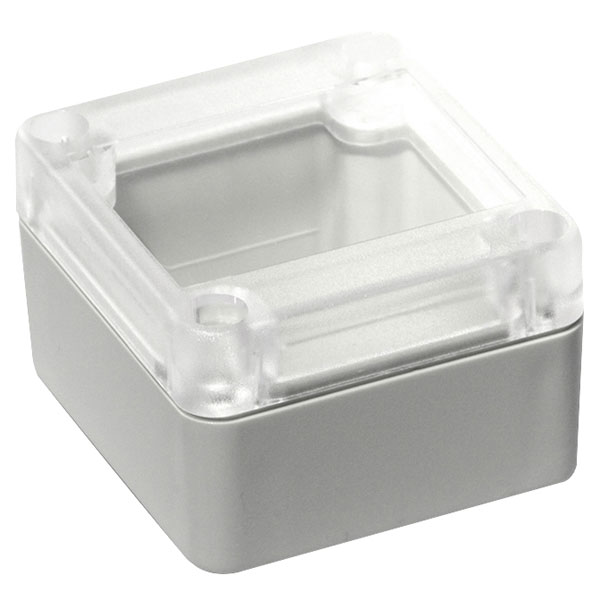 Image of Hammond RP1025C Watertight ABS Enclosure 65 x 60 x 40 Clear Lid Grey