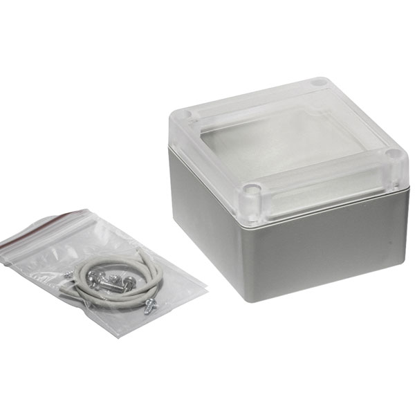 Image of Hammond RP1065C Watertight ABS Enclosure 85 x 80 x 55 Clear Lid Grey