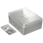 Hammond RP1285C Watertight ABS Enclosure 186 x 146 x 75 Clear Lid Grey