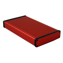 Hammond 1455P2201RD Extruded Aluminium Enclosure 220 x 125 x 30.5mm Red