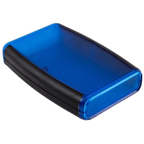  1553BTBUBKBAT Translucent Blue Soft Side Encl battery 117 x 79 x 24mm