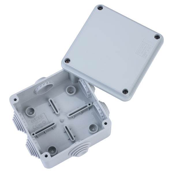 Gewiss GW 44 004 Junction Box IP55 Screwed Lid Grey 100 x 100 x 50mm 6 ...