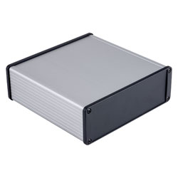 Hammond 1457T1601 Natural / Black Extruded Enclosure - IP65 160 x 165 x 55mm