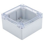 Hammond 1554L2GYCL Watertight PC Enclosure Grey, Clear Lid 105 x 105 x 60mm