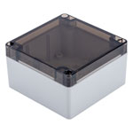 Hammond 1554L2GYSL Watertight PC Enclosure Grey, Smoked Lid 105 x 105 x 60mm