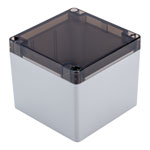 Hammond 1554LA2GYSL Watertight PC Enclosure Grey, Smoked Lid 105 x 105 x 90mm