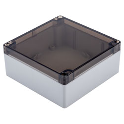 Hammond 1554Q2GYSL Watertight PC Enclosure Grey, Smoked Lid 140 x 140 x 60mm