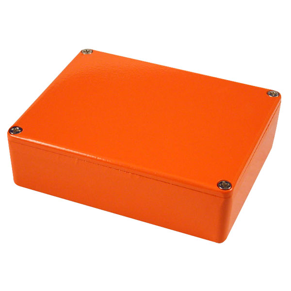 1590xxor Painted Aluminium stomp Box Enclosure 145 X 121 X 39 Orange
