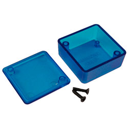 Hammond 1551PTBU Miniature Plastic Enclosure 40 x 40 x 20 Transparent Blue