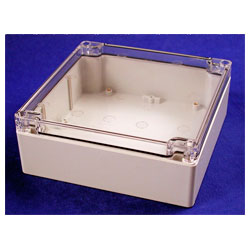 Hammond 1554R2GYCL Watertight PC Enclosure Clear Lid 160 x 160 x 60mm Grey