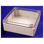 Hammond 1554R2GYCL Watertight PC Enclosure Clear Lid 160 x 160 x 60mm Grey