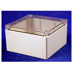 Hammond 1554S2GYCL Watertight PC Enclosure Clear Lid 160 x 160 x 90mm Grey