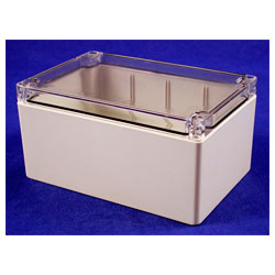 Hammond 1554T2GYCL Watertight PC Enclosure Clear Lid 180 x 120 x 90mm Grey