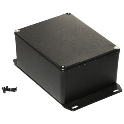 Hammond 1590CFBK Diecast Enclosure Flanged Base Black (120 x 94 x 56.5mm)