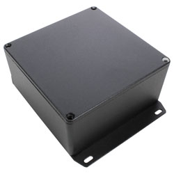 Hammond 1590UFBK Diecast Enclosure Flanged Base Black (119.5 x 119.5 x 59mm)