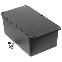 Hammond 1590EFLBK Diecast Enclosure Flanged Lid Black (187.5 x 119.5 x 82mm)