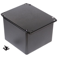 Hammond 1590VFLBK Diecast Enclosure Flanged Lid Black (119.5 x 119.5 x 94mm)