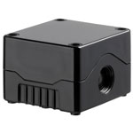 Evatron DE01S-A-BB-0 IP67 ABS Enclosure 2x M20 Black Base Black Top 80x73x53mm