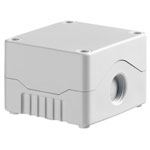 Evatron DE01S-A-GG-0 IP67 ABS Enclosure 2x M20 Grey Base Grey Top 80x73x53mm