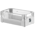 Evatron DE03S-A-TG-0 IP67 ABS Enclosure 2xM20 Grey Base Clear Top 139x80x53mm