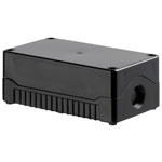 Evatron DE03S-A-BB-0 IP67 ABS Enclosure 2x M20 Black Base Black Top 139x80x53mm