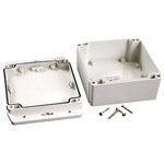 Hammond 1555N2F42GY IP67 PC Enclosure with Flanged Lid L Grey 120 x 120 x 62mm