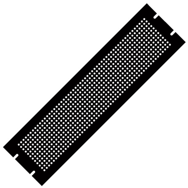 PPFS19005BK2 3U Steel Blank Panel Black - Perforated 483 x 2 x 133