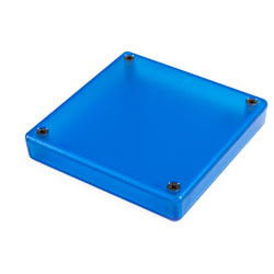 Hammond 1551XXTBU Miniature Plastic Enclosure 80 x 80 x 15 Trans. Blue