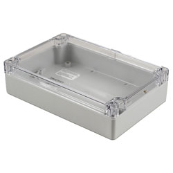 Hammond 1554HL2GYCL Watertight PC Enclosure, Clear Lid 180 x 120 x 45, Grey