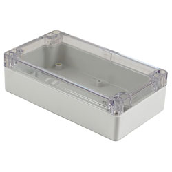 Hammond 1554JL2GYCL Watertight PC Enclosure, Clear Lid 160 x 90 x 45, Grey