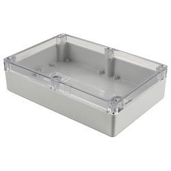 Hammond 1554VAL2GYCL Watertight PC Enclosure, Clear Lid 240 x 160 x 60, Grey