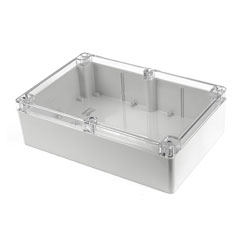 Hammond 1554X2GYCL Watertight PC Enclosure, Clear Lid 300 x 200 x 90, Grey