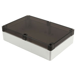 Hammond 1554VAL2GYSL Watertight PC Enclosure, Smoked Lid 240 x 160 x 60, Grey