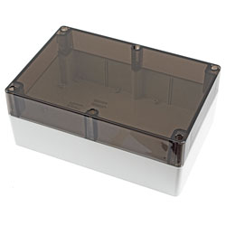 Hammond 1554XA2GYSL Watertight PC Enclosure, Smoked Lid 300 x 200 x 120, Grey