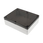 Hammond 1554Y2GYSL Watertight PC Enclosure, Smoked Lid 300 x 240 x 95, Grey