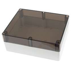 Hammond 1554YA2GYSL Watertight PC Enclosure, Smoked Lid 300 x 240 x 120, Grey