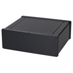 Hammond 1455U1602BK Black Extruded Alum Enclosure Plastic Bezels 160x191x66mm