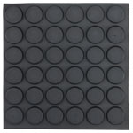 R-TECH 310036 Flat Round Rubber Feet 19.8 x 18.0 x 5.0 - Black - Sheet Of 36