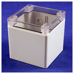 Hammond 1554EE2GYCL Watertight Polycarbonate Enclosure, Clear Lid 90 x 90 x 90