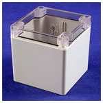 Hammond 1554EE2GYCL Watertight Polycarbonate Enclosure, Clear Lid 90 x 90 x 90