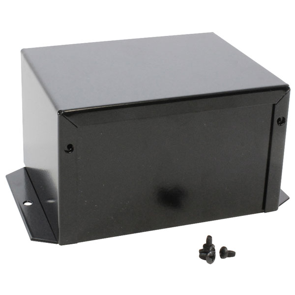  1411FBLBK Utility Metal Flanged Case 127x102x76mm Aluminium Black