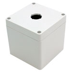 Hammond 1554MPB1A 22.5mm Pushbutton Enclosure 90x90x90mm Polycarbonate Grey